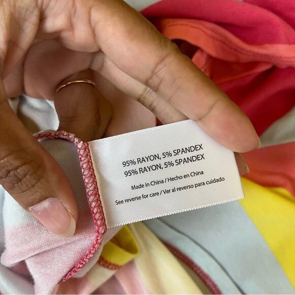 Wildfox Vibrant Stripe V Neck Tee - Picture 9 of 9